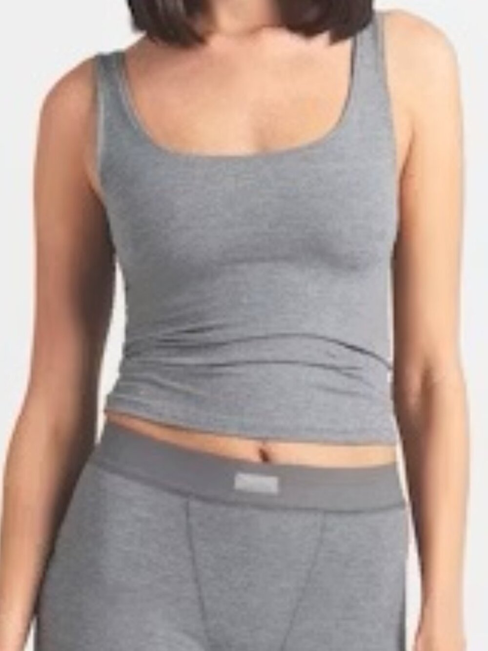 🎲 SKIMS Soft Lounge Rib Tank | Heather Grey |  XS | NWT🎲